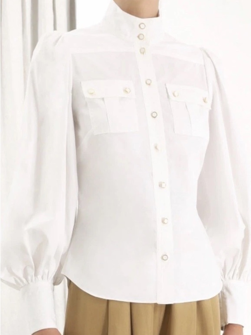 ZIMMERMANN white utility button-up shirt
